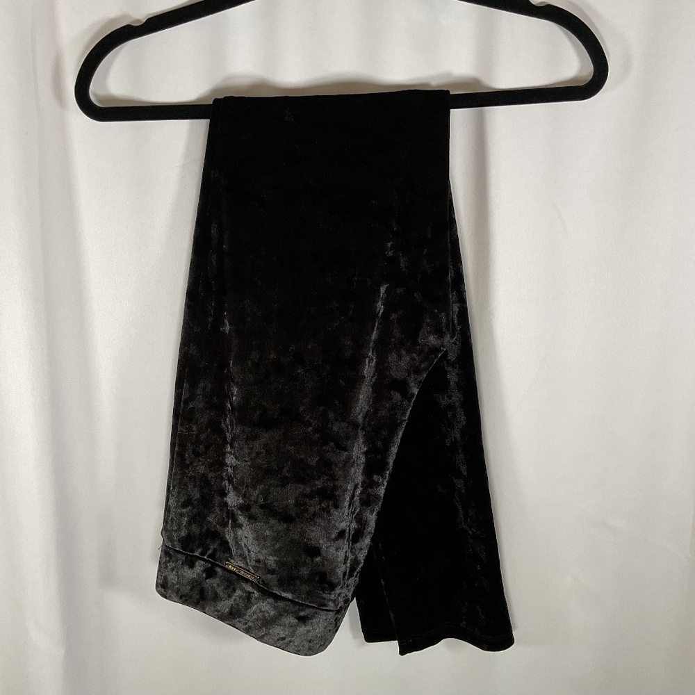 Michael Kors Velour Mid Rise Black Leggings Women's Size M Black